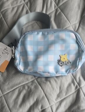 Whinnie The Pooh Blue Checkered Sling Bag